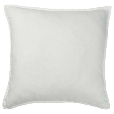 DYTÅG white linen cushion, rectangular with zip, textured.