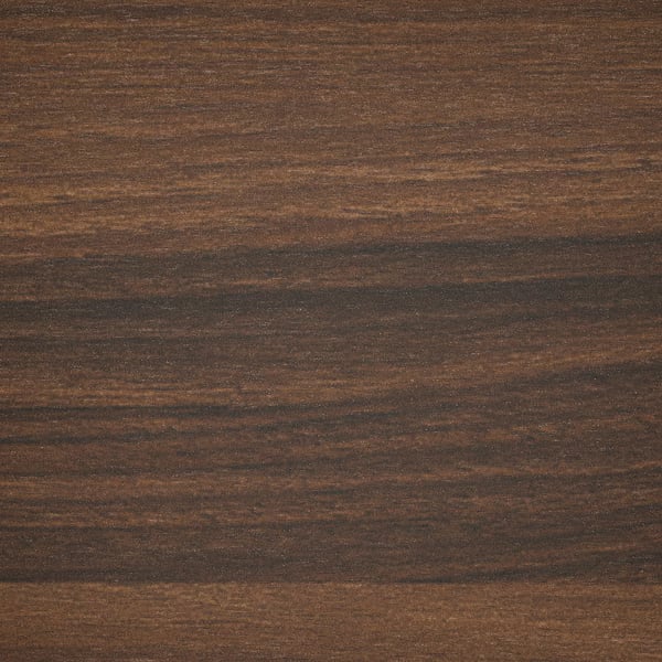 Wooden surface with striped texture, rich brown tones. Durable laminate, easy to clean.