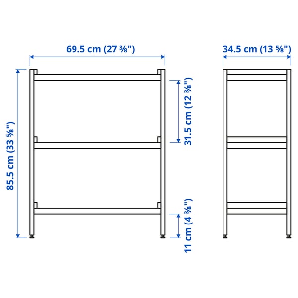 Illustration with measurements for the product: EKENABBEN.