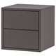 A modern EKET storage cabinet in dark grey with sleek, minimalist design, featuring two drawers.