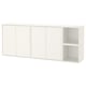 White wall-mounted storage unit, combining open and closed cabinets, modern design.