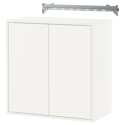 EKET cabinet: white, square storage unit with 2 doors, simple sleek design.