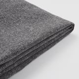 A close-up of a folded, dark grey EKOLSUND fabric, showcasing its textured quality.