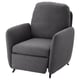 EKOLSUND grey recliner chair, rounded shape, upholstered fabric, 3-position adjustable.