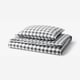 EKTANDVINGE Duvet cover and pillowcase, anthracite white/check, 150x200/50x60 cm