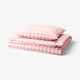 EKTANDVINGE Duvet cover and pillowcase, light pink white/check, 150x200/50x60 cm