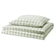 EKTANDVINGE organic cotton bedding in pale green gingham, duvet & pillowcases.