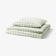 EKTANDVINGE Duvet cover and pillowcase, pale grey-green white/check, 150x200/50x60 cm