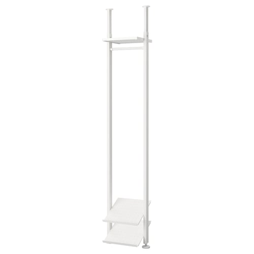 ELVARLI white shelf unit, adjustable, modern, sleek design, metal and wood.