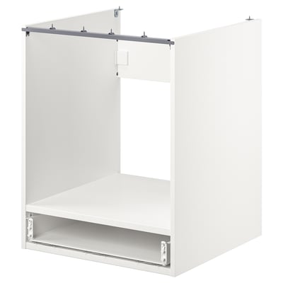 White ENHET oven cabinet, built-in design, modern kitchen storage.