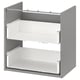 The ENHET grey bathroom cabinet has two drawers, a modern design, and grey colour for storage.