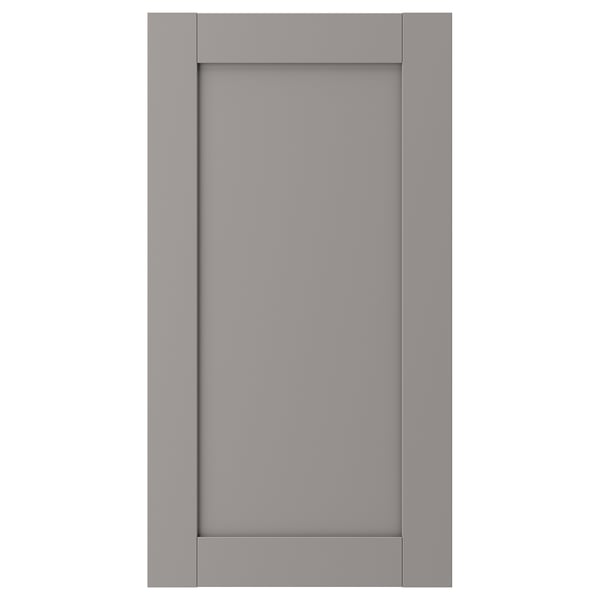ENHET grey cabinet door, rectangular, foil-covered fiberboard.