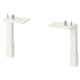 Image shows two pairs of white metal ENHET cabinet legs with adjustable screws.
