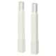 Two white ENHET legs for kitchen base frames, sleek and adjustable, with a smooth finish.