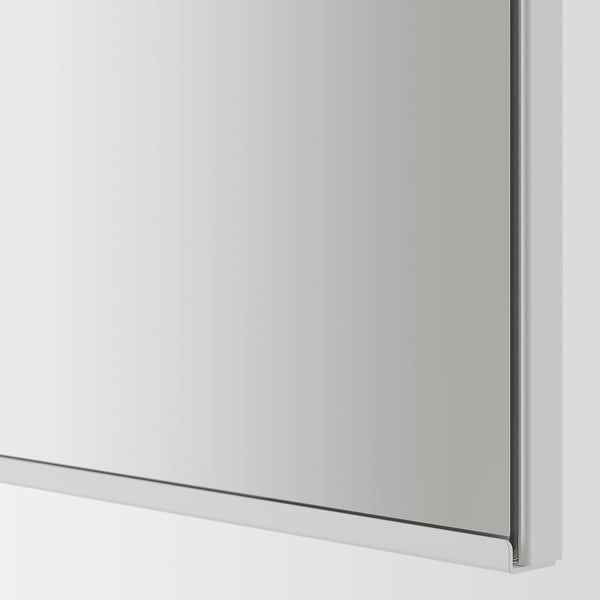 Modern, high-quality mirror with sleek, chrome edge detail. Frameless glass design.