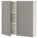 ENHET grey wall cabinet with two shelves. Sleek, rectangular design, modern style for kitchen or bathroom storage.