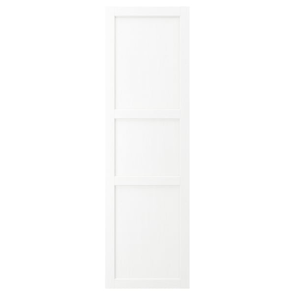 White ENKÖPING cabinet door, simple wooden texture design with three sections.