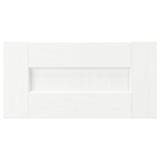 White ENKÖPING bookshelf, rectangular, durable fiberboard with subtle wood grain.