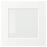 ENKÖPING white kitchen cabinet. Square with glass centre, modern design.