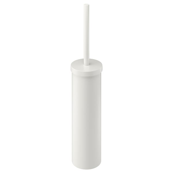 ENUDDEN white toilet brush holder, cylindrical shape with replaceable brush.
