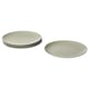 A set of FÄRGKLAR plates in grey, made of stoneware with a matte finish, round in shape, and simply designed.