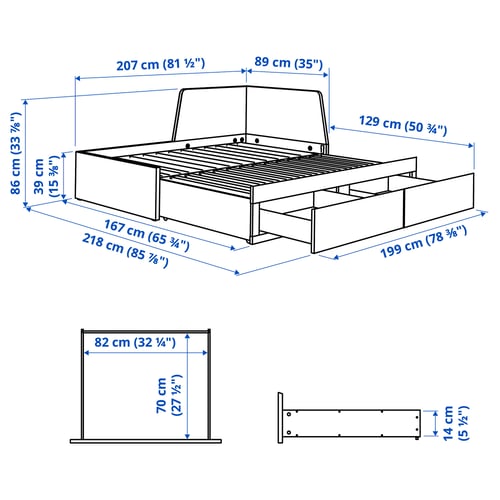 Illustration with measurements for the product: FLEKKE.