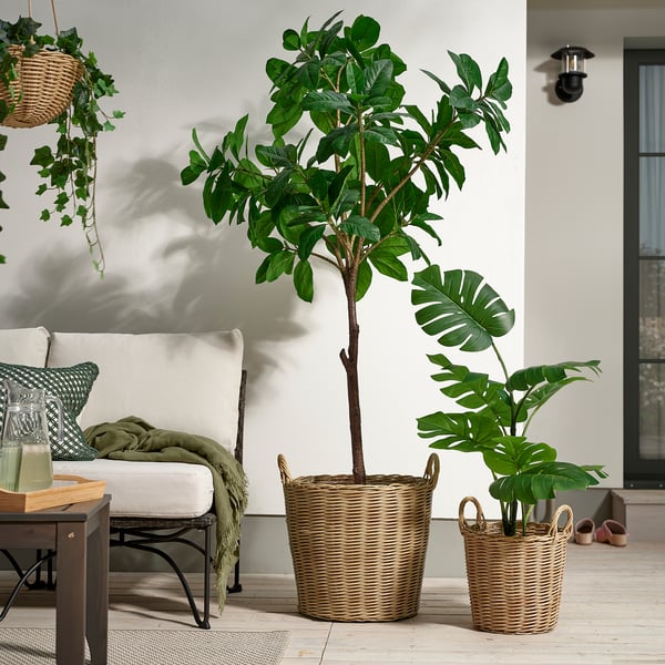 FLODBJÖRK Plant pot, in/outdoor light grey-brown, 41 cm