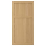 A FORSBACKA wooden cabinet door in natural oak with a classic frame design.