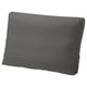 Dark grey rectangular outdoor pillow with zip detail.