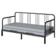Fyrsedal black metal daybed with grey foam mattress, modern minimalist design.