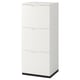 GALANT white tall storage cabinet with 3 drawers.