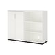 GALANT white office cabinet: combo open & closed storage, adjustable shelves, stable feet, silent doors, 10 yr guarantee.