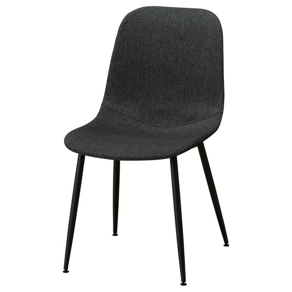 GALLERUD chair, black, fabric, curved back, steel legs.
