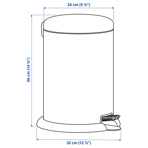 Illustration with measurements for the product: GÅNGSKYFFEL.