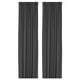 Two plain, dark grey curtains with vertical folds, polyester.
