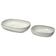 Two white ceramic oven dishes, slightly different sizes, sand-glazed, rectangular shape, simple and modern design.