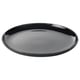 Black oval stoneware plate