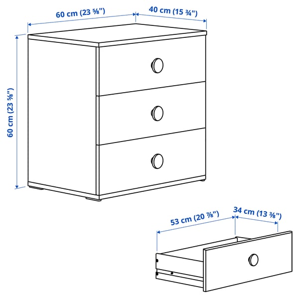 Illustration with measurements for the product: GODISHUS.