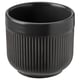 Black ribbed pottery - home decor