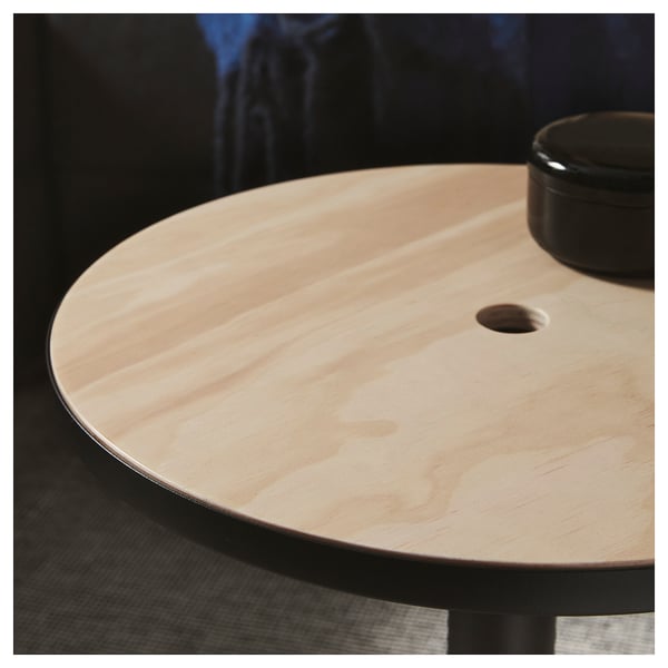 GRIMSARBO Side table, pine plywood/black