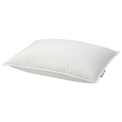 White GULKAVLE pillow: soft, rectangular, with down and feathers, for side/back sleepers.