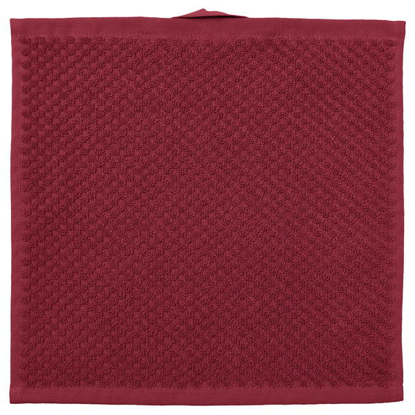 Red square GULVIAL towel, soft cotton, classic design.