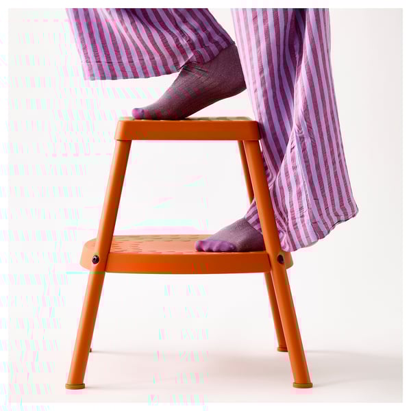 HADDARP Step stool, 4-way orange
