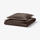 HAMPFLOCKEL Duvet cover and pillowcase, brown, 150x200/50x60 cm