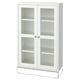HAVSTA white cabinet, glass doors, pine wood, rectangular.