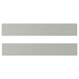 Two light grey, rectangular, smooth-surfaced panels stacked horizontally.