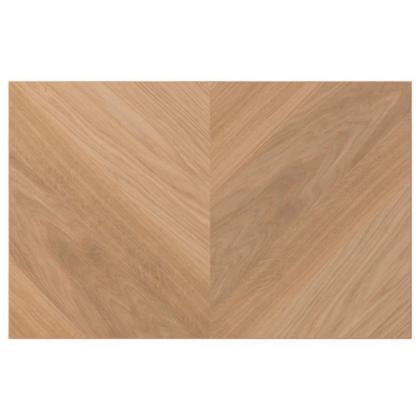A natural oak veneer panel from HEDEVIKEN collection, light brown, rectangular with herringbone pattern.