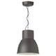 HEKTAR pendant lamp, dark grey, aluminium, oversized bell shape, industrial design.