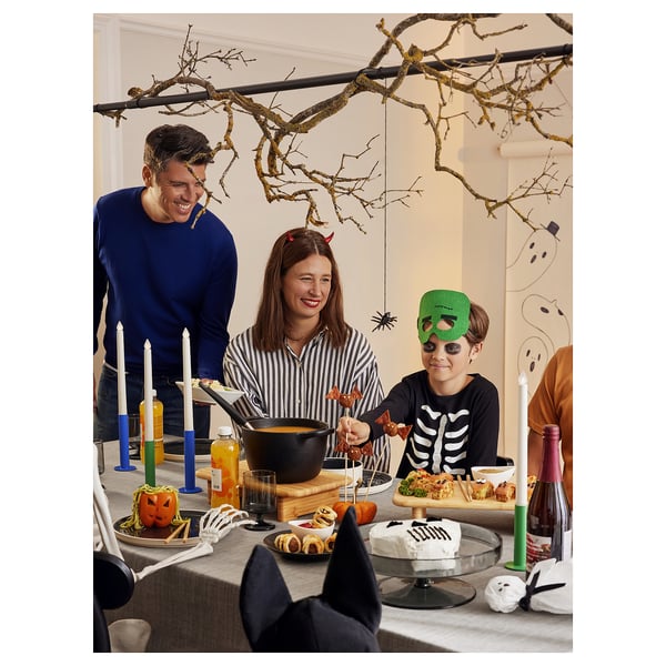 HELGEÖ Decorating rod for table, black adjustable/outdoor indoor, 115/235x116 cm