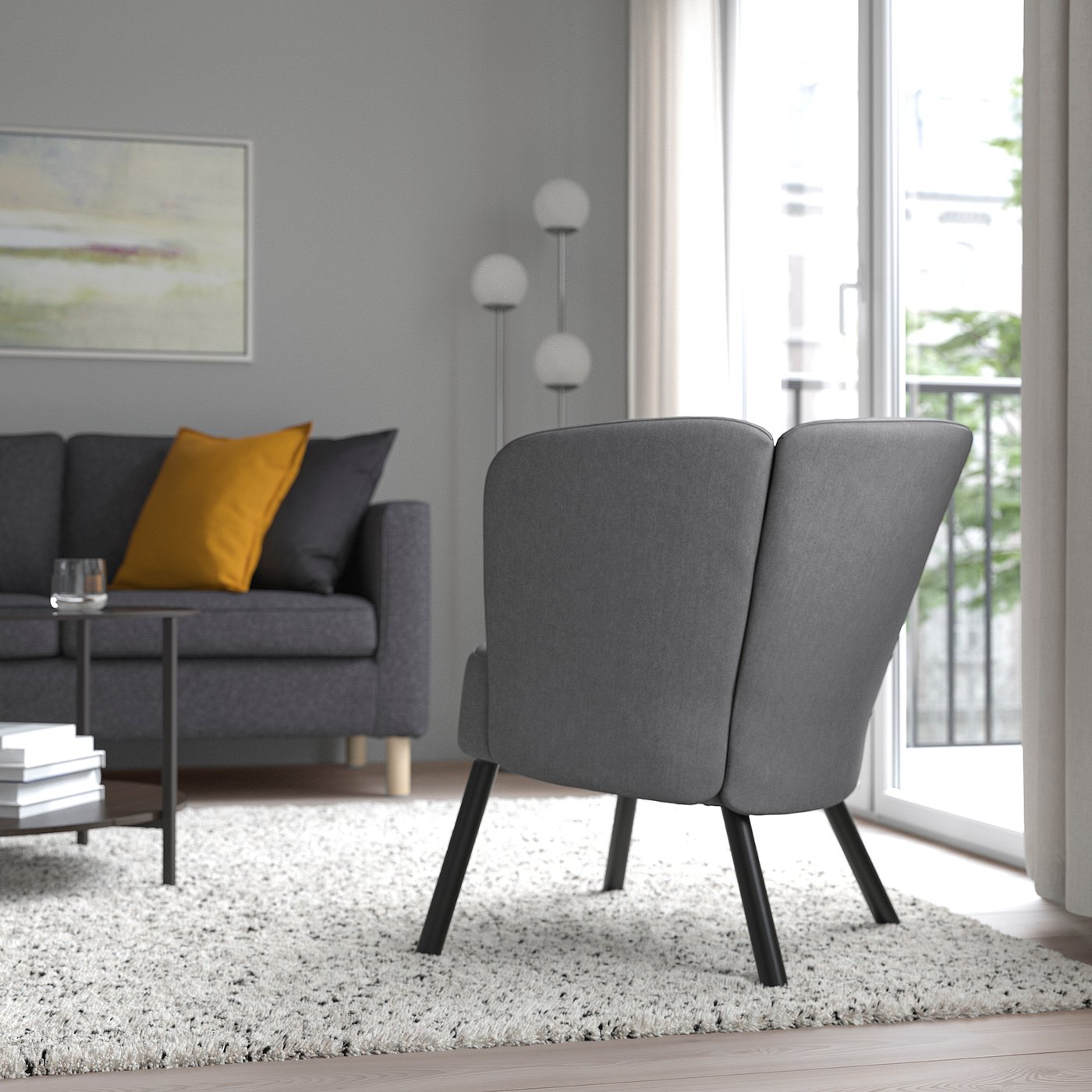 HERRÅKRA armchair, Vissle grey - IKEA Lithuania